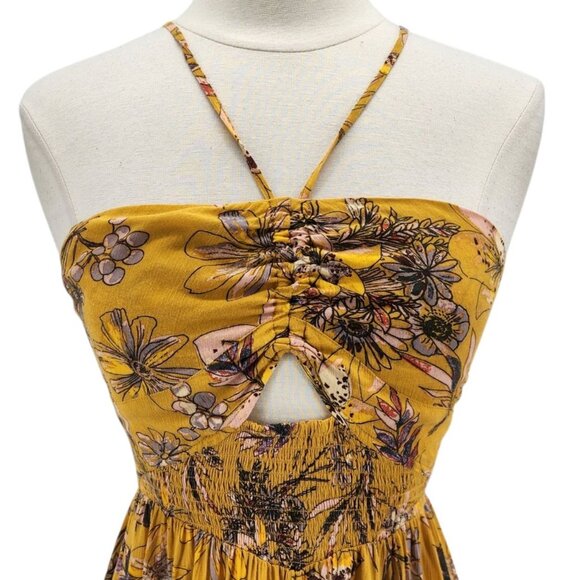 Intimately Free People Womens Medium Dress One Step Ahead Floral Printed Halter - Picture 2 of 8